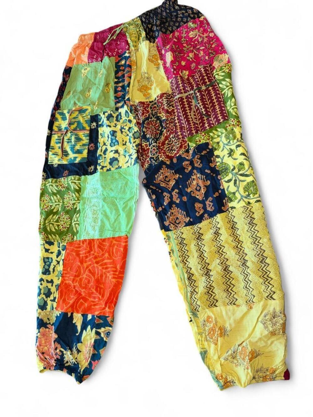 Vibrant Bohemian Patchwork Harem Pants